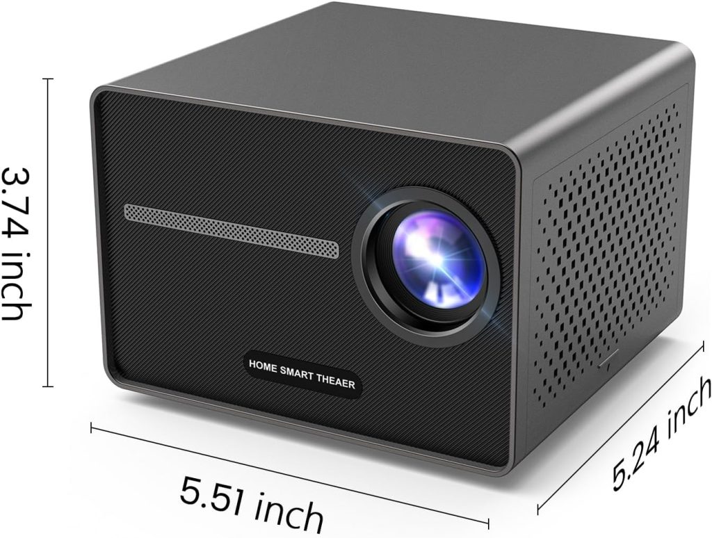 HAPPRUN Projector, [Electric Focus] Mini Projector, 1080P Support Portable Bluetooth Projector With Speaker, 200 Support Outdoor Movie Projector Compatible With Smartphone/HDMI/USB/AV/Fire Stick/PS5